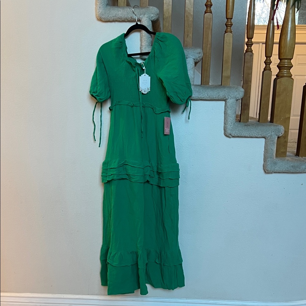 NWT Ivy City Co Green maxi dress
